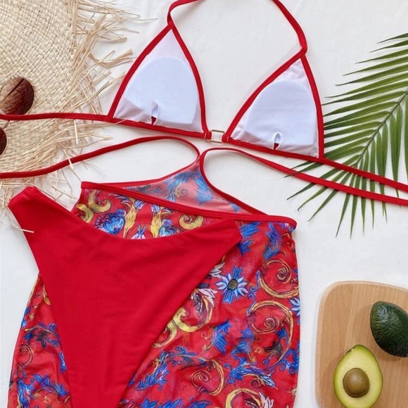 3 pack bikini swimsuit & beach skirt - Picture 3 of 5